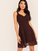 Ditsy Floral Fit and Flare Dress With Ruffle Strap