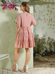 Plus Ruffle Sleeve Ruffle Hem Smock Dress