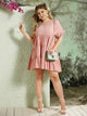 Plus Ruffle Sleeve Ruffle Hem Smock Dress