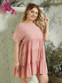 Plus Ruffle Sleeve Ruffle Hem Smock Dress
