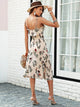 Simplee Floral Print Ruffle Trim Slip Dress