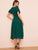 Surplice Front Belted Chiffon Dress