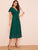 Surplice Front Belted Chiffon Dress