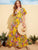 Floral Print Flutter Sleeve Wide Waistband Dress