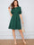 Keyhole Front High Waist Split Sleeve Flare Dress