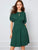 Keyhole Front High Waist Split Sleeve Flare Dress