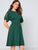 Keyhole Front High Waist Split Sleeve Flare Dress