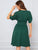 Keyhole Front High Waist Split Sleeve Flare Dress