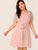 Plus Eyelash Lace Trim Self Belted Dress