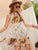 Floral Print Sleeveless Halter Dress