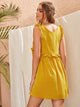 Frill Trim Ruffle Sleeve Smock Dress