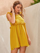 Frill Trim Ruffle Sleeve Smock Dress