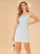 Side Button Gingham Cami Dress