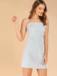 Side Button Gingham Cami Dress