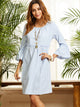 Gingham Flounce Sleeve Smock Dress