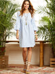 Gingham Flounce Sleeve Smock Dress