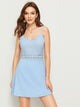 Contrast Lace Solid Cami Dress