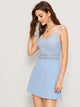 Contrast Lace Solid Cami Dress