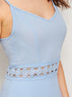 Contrast Lace Solid Cami Dress