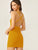 Criss-cross Backless Rib-knit Bodycon Dress