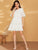 Solid Contrast Lace Swing Dress
