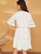 Solid Contrast Lace Swing Dress
