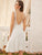 Lace Trim Backless Fit & Flare Dress