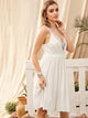 Lace Trim Backless Fit & Flare Dress