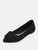 Buckle Accent Pointed Toe Slip On Ballet Flats