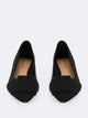Buckle Accent Pointed Toe Slip On Ballet Flats