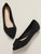 Buckle Accent Pointed Toe Slip On Ballet Flats
