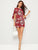 Keyhole Back Floral Print Knotted Cuff Dress