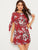 Keyhole Back Floral Print Knotted Cuff Dress