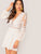 Tie Back Backless Embroidered Mesh Dress