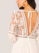 Tie Back Backless Embroidered Mesh Dress