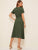 Button Front Belted Shirt Dress
