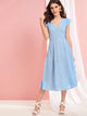 Ruffle Trim Button Front Split Dress