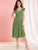 Ruffle Trim Button Front Split Dress