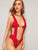 Zipper Triangle Halter Top With Suspender Two Piece Swim
