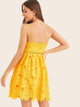 Fit & Flare Guipure Lace Overlay Bustier Cami Dress