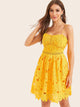 Fit & Flare Guipure Lace Overlay Bustier Cami Dress