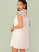 Lace Trim Solid Tunic Dress