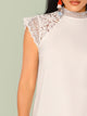 Lace Trim Solid Tunic Dress