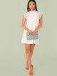 Lace Trim Solid Tunic Dress