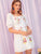 Tie Neck Embroidered Floral Lace Insert Dress