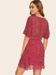 Allover Star Print Layered Sleeve Swing Dress