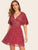 Allover Star Print Layered Sleeve Swing Dress