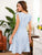 Stripe Print Surplice Ruffle Trim Swing Dress