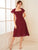 Heart Print Flutter Sleeve Tie Back Dress