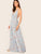 Plunging Neck Backless Crisscross Knot Wrap Slip Dress